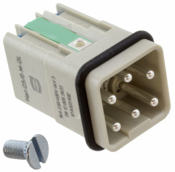 Pin contact insert, 3A, 5 pole, equipped, spring connection, with PE contact, 09120052633