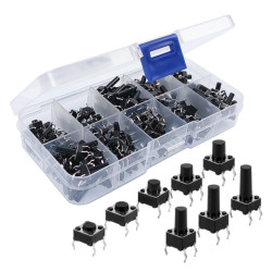 Zestaw 200szt/8 rodzai przycisków TACT - mikrostyk - mikroswitch