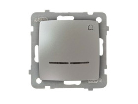 KARO Wyłącznik zwierny przycisk "dzwonek" z podświetleniem niebieskim IP-20 zaciski gwintowe srebrny perłowy ŁP-6SS/m/43 OSPEL