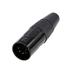 Rean RC5M-B XLR Connector Plug 5 Pins 1pc Straight Design