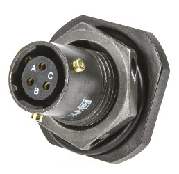 Złącze 3-pinowe Żeński Amphenol Limited Żeński Montaż na panelu MIL-DTL-26482 rozmiar 8