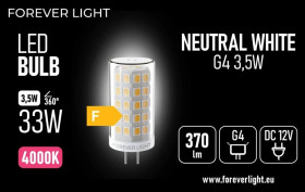 Żarówka LED G4 3.5W 370lm 4000K 12V klasa F Forever Light