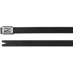 Cable tie, polyester, stainless steel, (L x W) 362 x 7.9 mm, bundle-Ø 17 to 102 mm, black, -50 to 150 °C, 111-00295