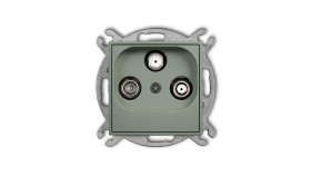 Icon Mechanizm Gniazda Abonenckiego 2 Wyjścia Sat + Tv Szałwiowy 61Igsn