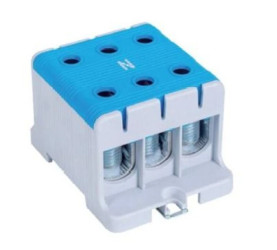 Blok rozdzielczy ‑ odgałęźny 3 ‑ polowy 16-95mm2 niebieski montaż płaski FJ-E95/3/B 1000064