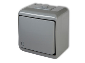 JUNIOR IP54 Wyłącznik zwierny przycisk "dzwonek" popielaty 10WHE-4 KARLIK