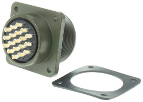 Złącze 19-pinowe Żeński Amphenol Industrial Męski Montaż w puszce MIL-DTL-5015 rozmiar 22