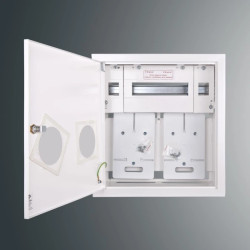 Rozdzielnica p/t licznikowa RW 17NN P 2T1F + 15S PŁYTKA 432x403x135 pełnedrzwi z.p9081 IP30 RAL9003