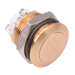 AV091003C990K APEM Gold Momentary 19mm Push Button Vandal Switch SPST IP65 2A 48VDC