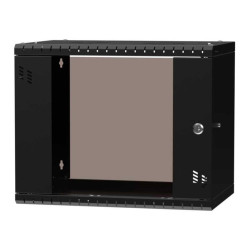 Szafa wisząca Standard 19" 9U, 400mm, drzwi szklane, czarna