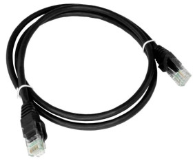 Patchcord UTP kat.5e kabel sieciowy LAN 2x RJ45 linka czarny 0,25m Alantec