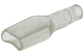 Osłona konektora; 6,3x0,8mm; płaski wsuwka; nieizolowany; A-CC-6,3F; przezroczysty; proste; wciskane; 1 tor