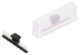 Pin header, 15 pole, pitch 2 mm, angled, black, SLY7SMD04515ZBSM