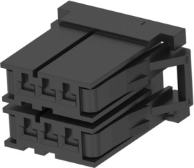 Socket header, 6 pole, pitch 3.81 mm, straight, black, 2-178127-6