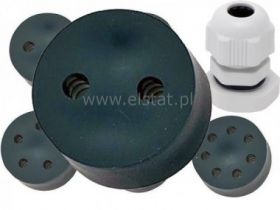 Przepust kabla; czarna guma; 2 żyły; PG13.5