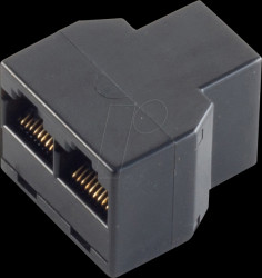 BS71225-8 RJ45 coupler, Western jack 8/8 &gt; 2x jack