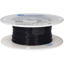 Alpha Wire 5853 BK001 26 AWG PTFE Black Hook Up Wire 1KFT UL1213