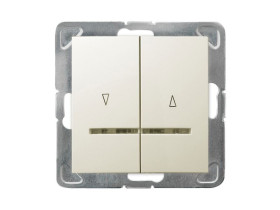 IMPRESJA Wyłącznik żaluzjowy z podświetleniem pomarańczowym z blokadą mechaniczną ecru ŁP-7YBS/m/27 OSPEL