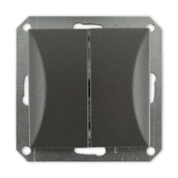 OPAL Wyłącznik łącznik podwójny świecznikowy do ramki grafit WP-2/m Op GR