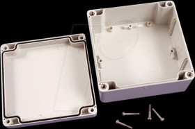 1554PGY Plastic housing, series 1554, 120 x 120 x 80 mm, gray