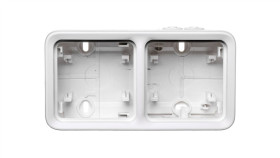 Plexo55 Puszka Natynkowa Antybakteryjna Podwójna Pozioma Biała 070742