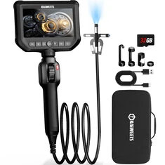 EU Direct KAIWEETS KBA01 Dwukierunkowy boreoskop 210° z regulowanym uchwytem,4,3-calowy wyświetlacz IPS,kamera wężowa 8mm 2,0MP