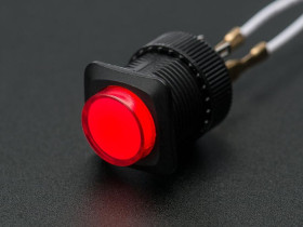 Adafruit 16mm Illuminated Pushbutton - Red Momentary