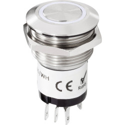 Renkforce RF-4707814 Bell Button Stainless Steel LED Ring 24 V Weatherproof