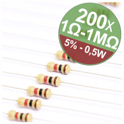 Quadrios 22P104 Carbon film resistor set 0.5W 5% Axial lead 1 set