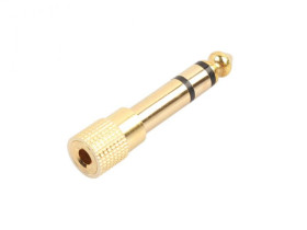 Przejście JACK wtyk 6.3mm - gniazdo 3.5mm stereo złocone