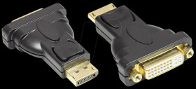 DVI-DP DP male &gt; DVI-I 24+5 female, black