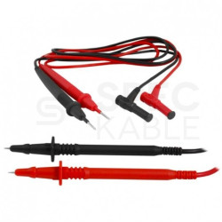 Kable przewody pomiarowe do miernika (wtyk kątowy / Sonda pomiarowa) 2x 1m czarny + czerwony UNI-T L20