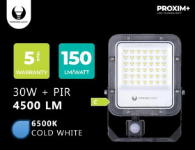 Naświetlacz LED PROXIM+ 30W 6500K 4500lm PIR 230V IP65 Forever Light 150lm/W 5 LAT GWARANCJI