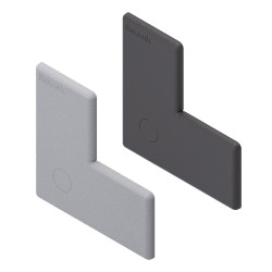 Zaślepka wspornika narożnego pasuje do rowka 10mm Szary Przykrywka PP pasujący profil 80 x 80 mm