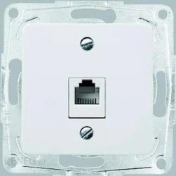 Optima Gniazdo telefoniczne pojedyncze RJ12 białe 12004702