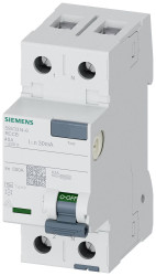 RCCB, Typ A, 2-biegunowy, 40A, 30mA, Siemens, 5SV3 Sentron