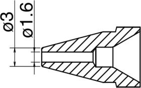 Solder nozzle, round shape, Ø 1.6 mm, N61-10
