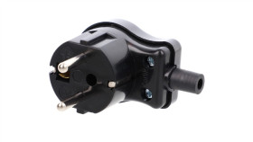 Wtyczki Wtyczka Kątowa Uni-Schuko, Skręcana Czarny Wk-1Usc