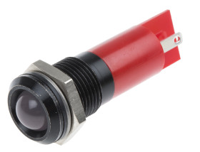 Lampka kontrolna do montażu panelowego 24V ac/dc, czerwona 14mm LED Końcówka lutownicza RS PRO