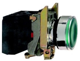 Przycisk komp. podśw. ziel. kryty O 22 z sam. powr., /250V, 1NO+1NC XB4BW3365