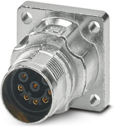 Surface mount socket, M17, 8 pole, crimp connection, standard/ONECLICK quick locking system, straight, 1628931