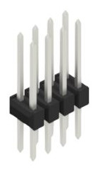 Pin header, 8 pole, pitch 2.54 mm, straight, black, 10053569