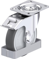 Blickle 889909 L-PATH 125KF-FI-FS Rolka obrotowa z blachy stalowej Średnica koła: 125 mm Maksymalne obciążenie: 250 kg 1