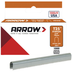 Arrow A256 T25 Staples 10mm (3/8in) Box 1000
