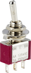 TRU COMPONENTS TC-12819600 Przełącznik dźwigienkowy, 1 x wł/wł, 125 V/AC, 250 V/AC, 6 A, 1 szt.