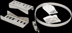 Mast mounting kit, stainless steel, (L x W x H) 279 x 140 x 25 mm, silver, PMB6687KIT1