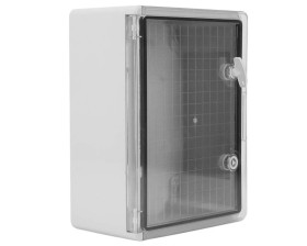 Obudowa plastikowa skrzynka hermetyczna, drzwin transparentne ABS 300x400x170mm IP65 NEKU