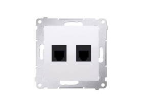 SIMON 54 Gniazdo telefoniczne podwójne 2xRJ12 białe DT2.01/11 KONTAKT SIMON