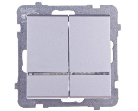 SONATA Łącznik świecznikowy z podświetleniem srebro mat ŁP-2RS/m/38