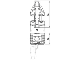 Zacisk ZP78 przebijający izolację Al 35-95mm /AsXS 16-35mm ze śrubą zrywalną 078 TAREL